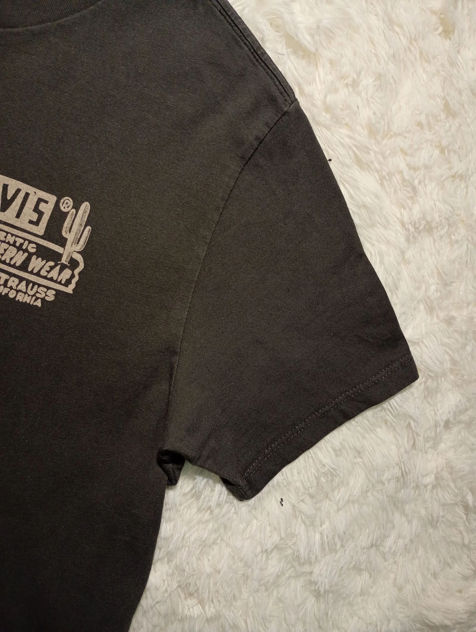 Levi's Cactus Logo T-Shirt Cinza Escuro - Tamanho Médio M – photo 3